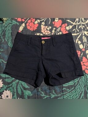 Lilly Pulitzer Navy Textured Shorts